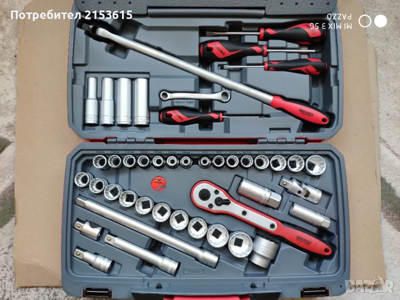 Teng tools тенг 1/2 гидория 44 части качествени вложки камъни комплект хром ванадий, снимка 1