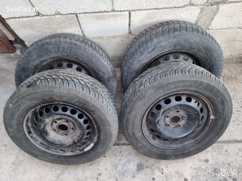 Зимни гуми с джанти и тасове 5x112 15', снимка 1