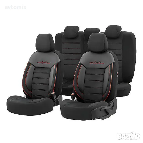 Тапицерия OTOM за кола Comfortline CMF218 (Черно/Червено), снимка 1