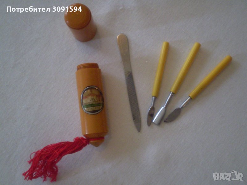 колекционерски Стар дамски несесер за нокти, снимка 1