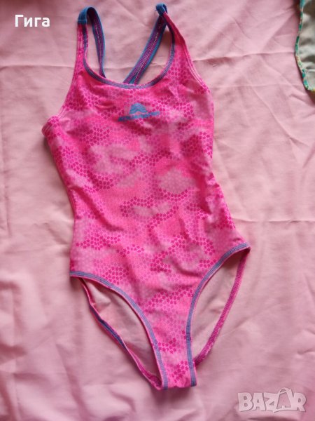 Цял розов бански на звздички, снимка 1