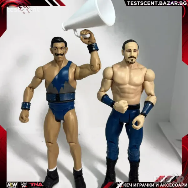 2xЕкшън фигури WWE VAUDEVILLIANS SIMON GOTCH & AIDEN ENGLISH Mattel Basic Series figure, снимка 1