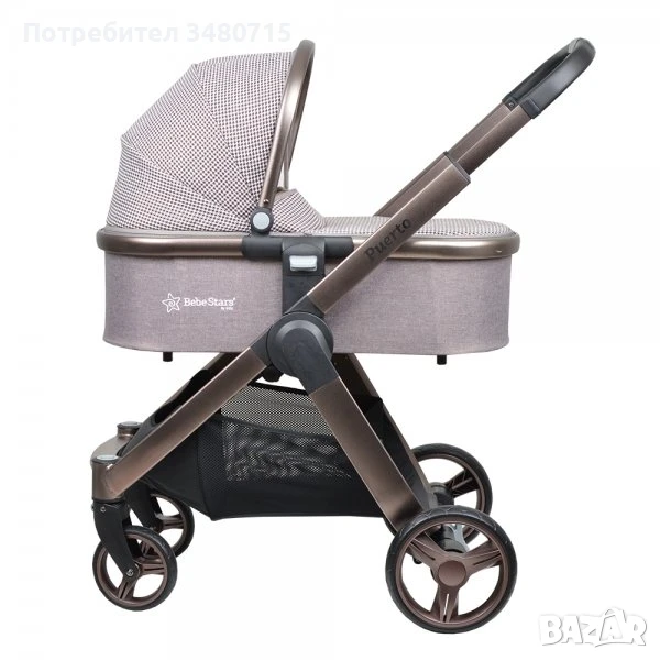 Бебешка/Детска количка Bebe stars puerto 3 в 1 + подарък, снимка 1