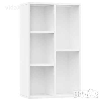 vidaXL Библиотека/бюфет, бяла, 50x25x80 см, ПДЧ（SKU:800162, снимка 1