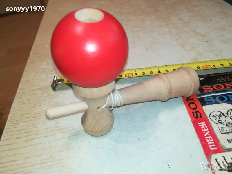 ДЪРВЕНА ИГРА С ТОПКА И ВЪЖЕ 1108250828, снимка 1