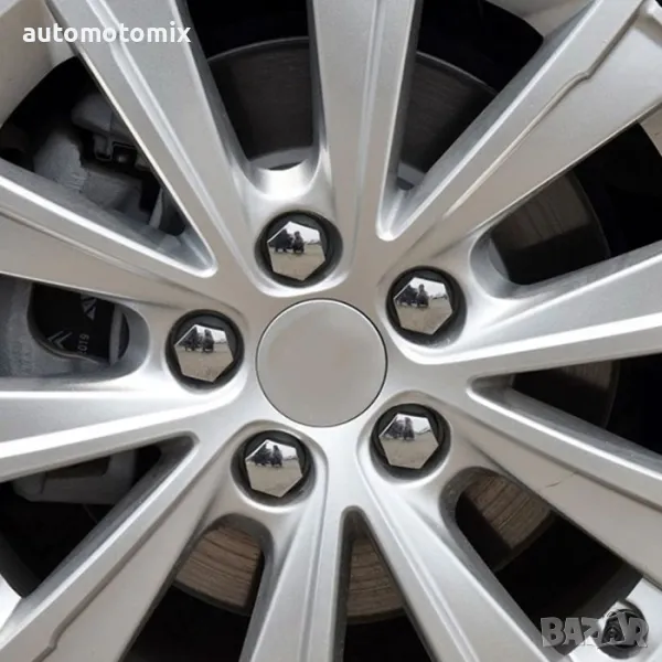 Декоративни капачки за болтове на джантите Versaco 17мм,19мм - хром, снимка 1