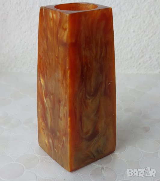 Стара ваза каталин, 230 грама, цвят кехлибар, снимка 1