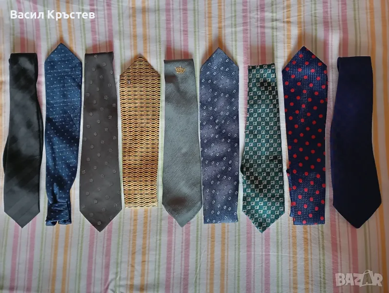 Ретро Мъжки вратовръзки 30 бр, Маркови, Коприна, Ръчна изработка, Албена, Валентина, Полиестер и др., снимка 1