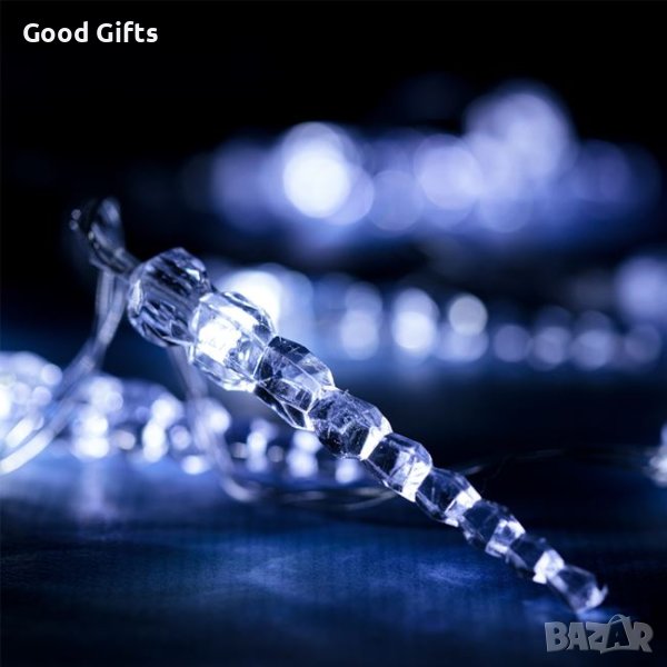 Коледни лампички Ледени висулки, 1.70м, Студено бяло, снимка 1