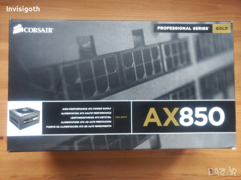 Захранване Corsair AX850 850W Gold, снимка 1