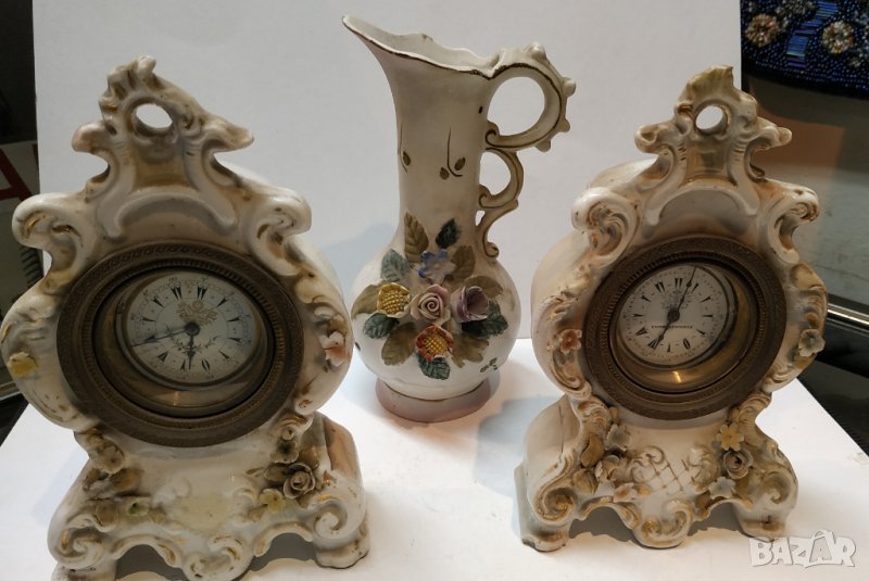 Стар порцеланов часовник, снимка 1