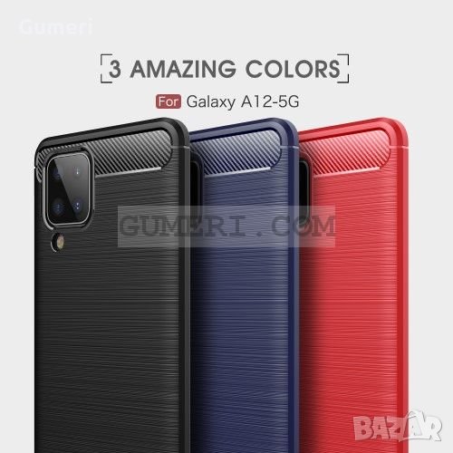 Samsung Galaxy A12 Карбонов удароустойчив гръб , снимка 1