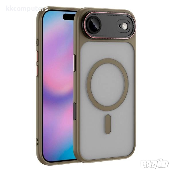 Калъф силикон мат Lens Protection MagSafe / Оранжева рамка / за iPhone 17 Pro Max 6.9 Баркод : 31324, снимка 1