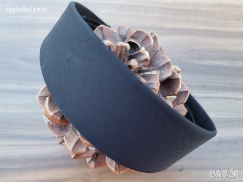 Черна широка диадема от плат , снимка 1