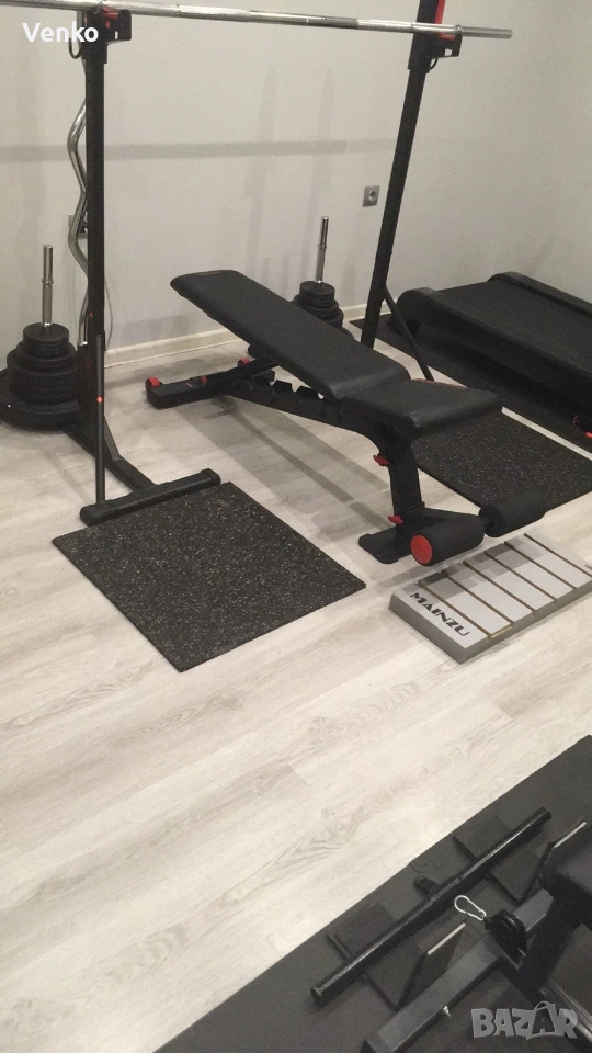 Пълен комплект лежанка с лостове и тежести, снимка 1