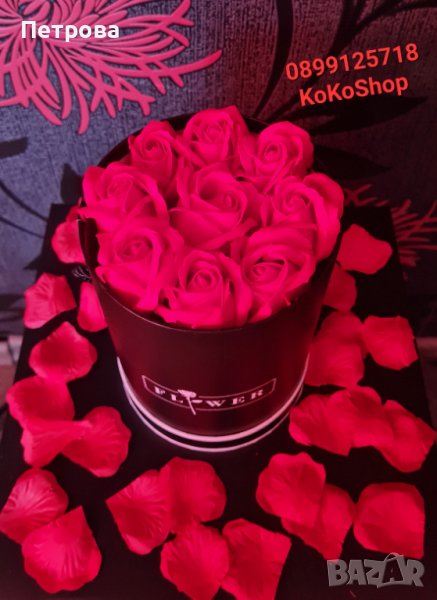 Луксозна кутия с червени рози/Кутия с рози/червени рози, снимка 1