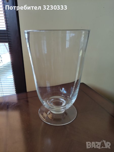 Стъклена ваза голяма, снимка 1
