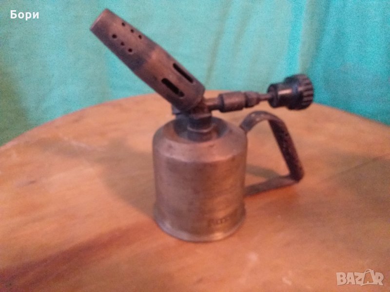 Бронзова немска бензинова лампа, снимка 1