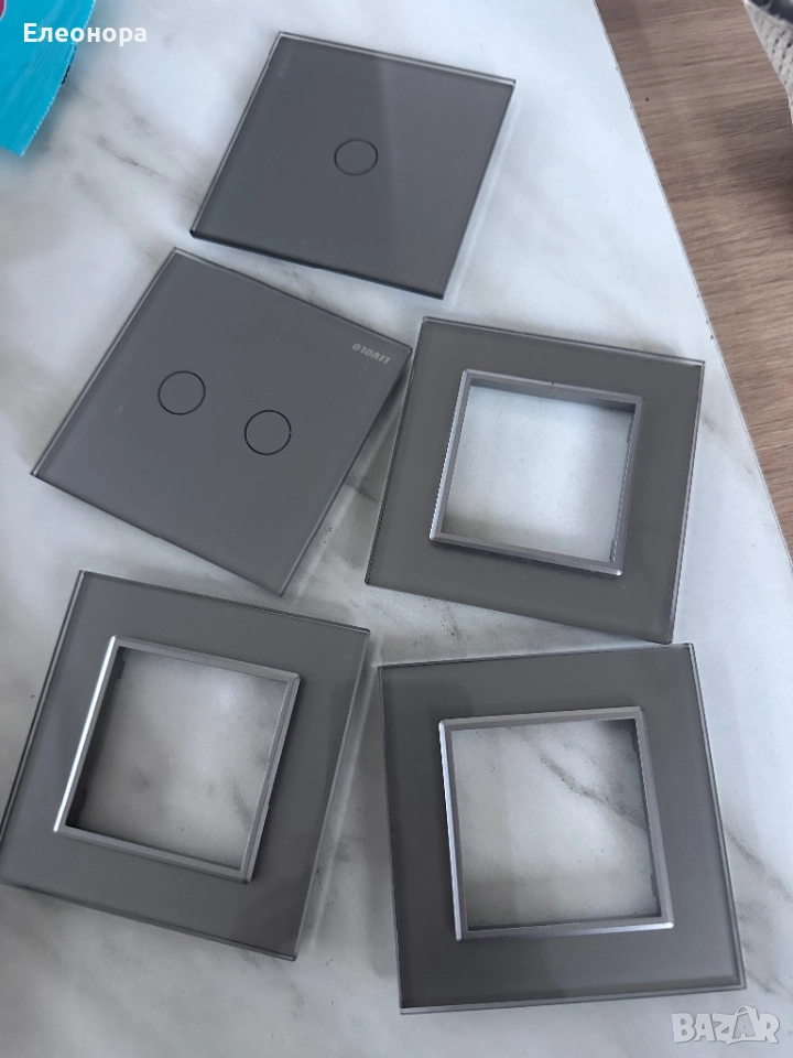 Комплект от 5 нави стъклени панела за контакти , снимка 1