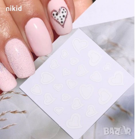 сърце контур лентички за френски маникюр лепенки за нокти декорация, снимка 1