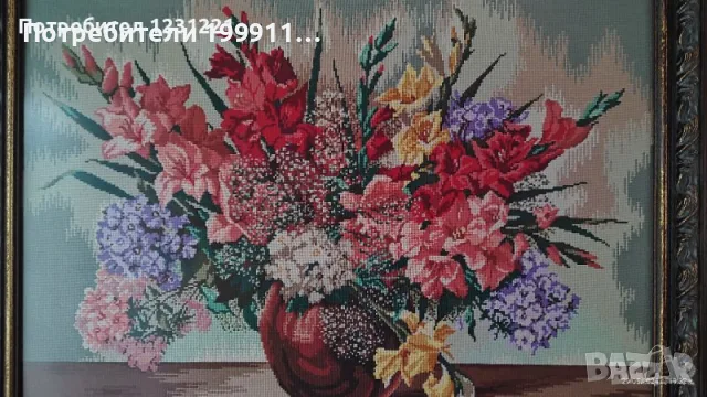 Гоблен „Гладиоли“, снимка 5 - Гоблени - 55993889
