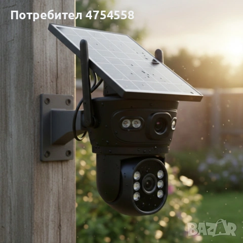 3313 - Соларна двойна камера LYLU 10 диода - ICsee за охрана, снимка 2 - IP камери - 53904892