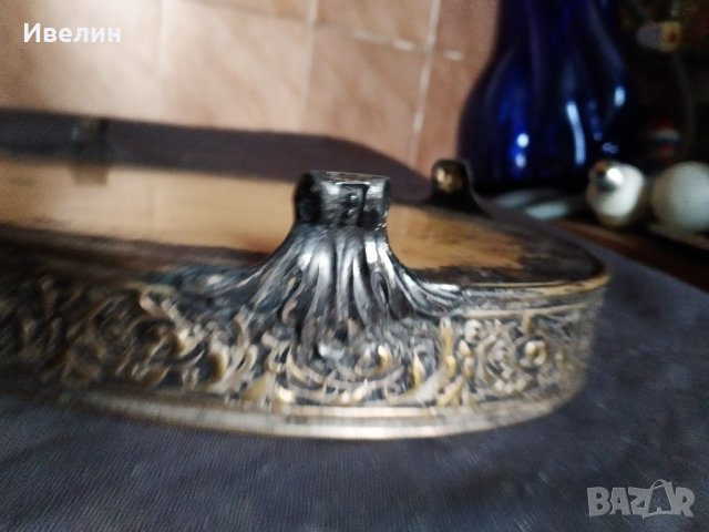 посребрен метален съд арт деко, снимка 5 - Антикварни и старинни предмети - 31409057