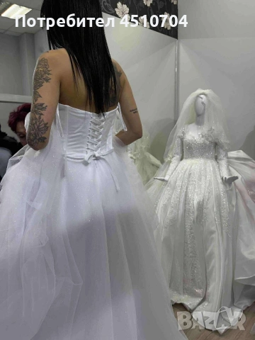 Булчинска рокля блестяща, снимка 3 - Сватбени рокли - 53136221