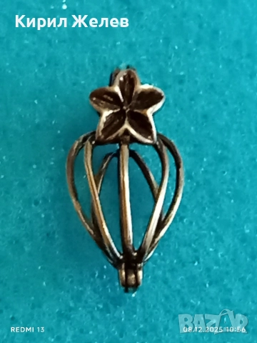 Флорален сребърен АРТ медальон ръчна изработка 42505, снимка 8 - Колиета, медальони, синджири - 52686915