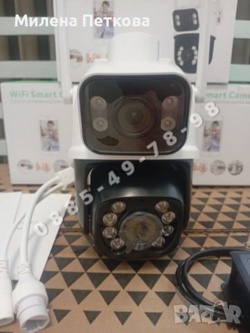 ICSEE. 12MP ULTRA HD  КАМЕРА С ДВА ОБЕКТИВА, ДВОЕН ЕКРАН (dual-screen  camera). Двойна камера. Въртя, снимка 7 - IP камери - 54336084