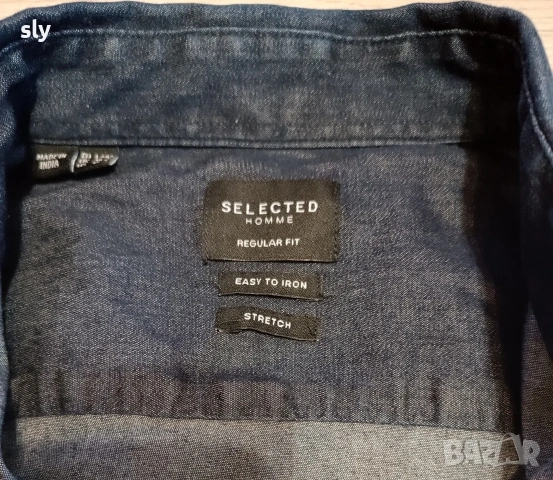 Selected homme дънкова риза , снимка 3 - Ризи - 53813419