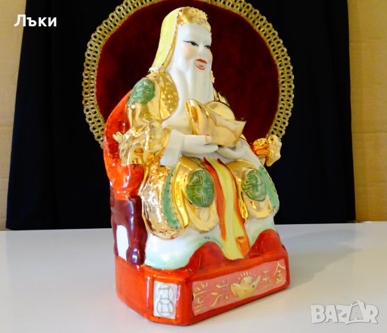 Китайска порцеланова фигура Лу-син,злато,фън шуй. , снимка 4 - Статуетки - 38492183