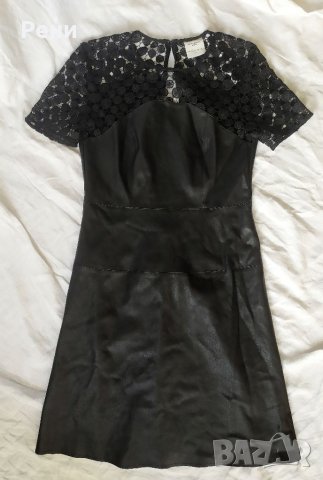 Дамска черна кожена рокля Vero Moda, снимка 2 - Рокли - 38463178
