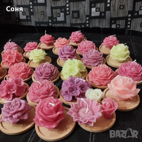 Восъчни ароматни свещи - цветя и рози , снимка 9 - Подаръци за жени - 53135924