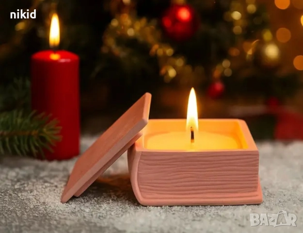 3D Правоъгълна Книга кутия с капак силиконов молд форма смола гипс шоколад фондан, снимка 5 - Форми - 52894167