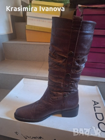 нови ботуши естествена кожа в кафяв цвят , снимка 2 - Дамски ботуши - 52513341