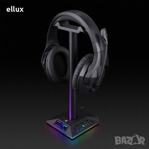 Промоция -50% отстъпка ! Геймърска RGB стойка за слушалки I-JMB LED / USB