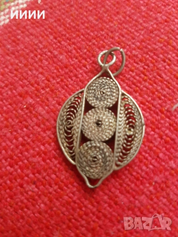 Сребърен медальон филигран цвете 2, снимка 2 - Антикварни и старинни предмети - 53371907