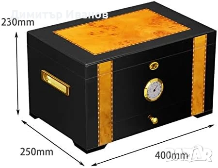 Кедров хумидор за 80-100 пури със хидрометър и овлажнител, снимка 10 - Други - 50996842