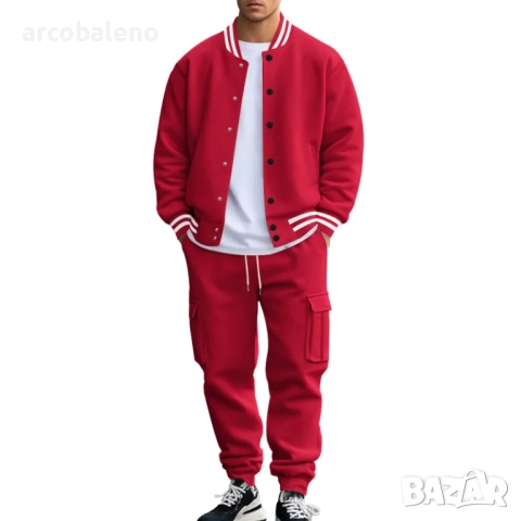 Мъжки есенно-зимен комплект от две части, бейзболно яке и панталон, 5цвята , снимка 8 - Спортни дрехи, екипи - 51563342