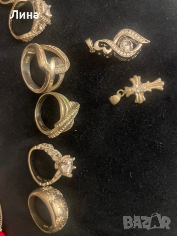 Сребърни пръстени,колие на Yv Roshe, снимка 5 - Колиета, медальони, синджири - 54006084