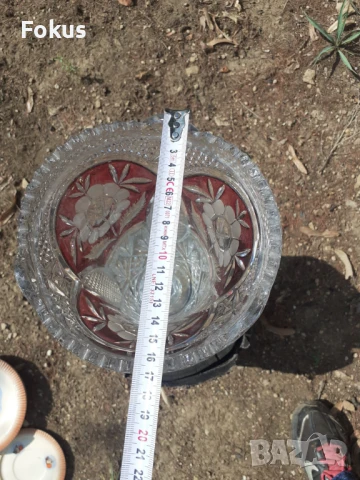 Голяма кристална ваза Бохемия, снимка 4 - Антикварни и старинни предмети - 50919191