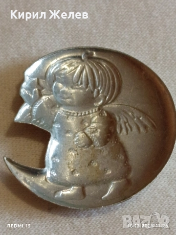 Сребърно бижу АНГЕЛЧЕ в ЛУНА много красив стилен дизайн 52442, снимка 7 - Колиета, медальони, синджири - 52719166