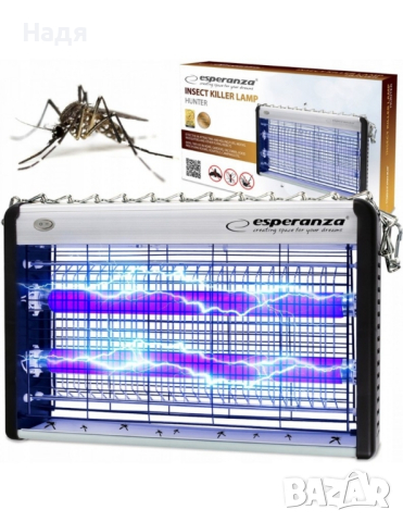 Лампа против насекоми UV Esperanza EHQ006 Hunter, 20W, 38,5х7,5х25см., 2 ГОДИНИ ГАРАНЦИЯ, снимка 1 - Други стоки за дома - 44684990