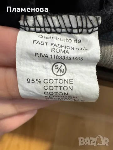 Дамски черен потник с капси - S/M, снимка 5 - Потници - 49343327