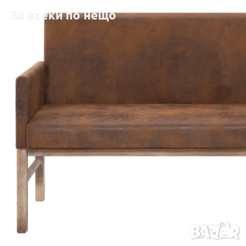 Пейка с подлакътници, 140 см, кафява, изкуствен велур Код P336, снимка 8 - Градински мебели, декорация  - 49797966