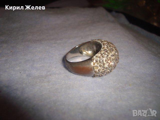 ПОСРЕБРЕН СТАР КРИСТАЛЕН МЕДЕН АРТ ПРЪСТЕН ВИНТИДЖ БИЖУ 7237, снимка 5 - Пръстени - 37442874