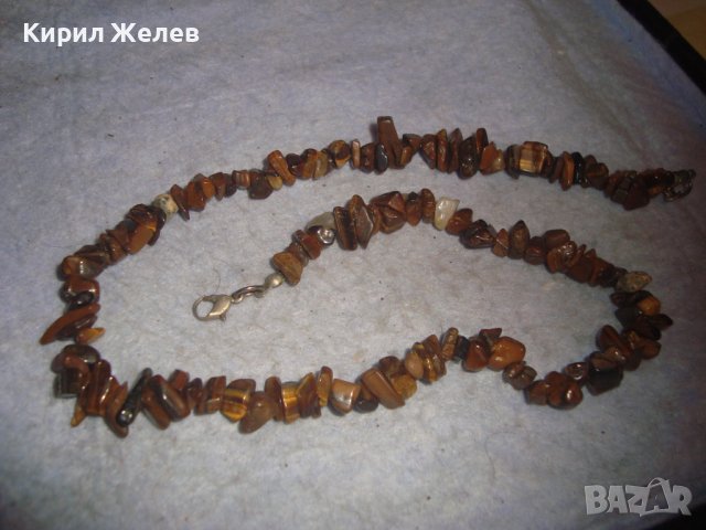 СКЪПОЦЕННО ХЕНД МЕЙД АРТ КОЛИЕ ГЕРДАН ОГЪРЛИЦА - НАТУРАЛИ КАМЪНИ ТИГРОВО ОКО 21327, снимка 7 - Колиета, медальони, синджири - 37851577