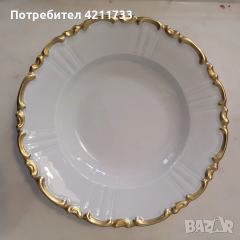 6 дълбоки чении с позлата скъп изискан сервиз НОВО, снимка 8 - Сервизи - 52884229
