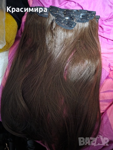  ★ ★ ★ ★ 5.0 Natural Touch – “Кестеняво” (55см, права) 200гр, снимка 3 - Аксесоари за коса - 53367931